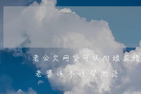 老公欠网贷可以向娘家借钱吗(老公借娘家钱,老婆该不该帮他还)