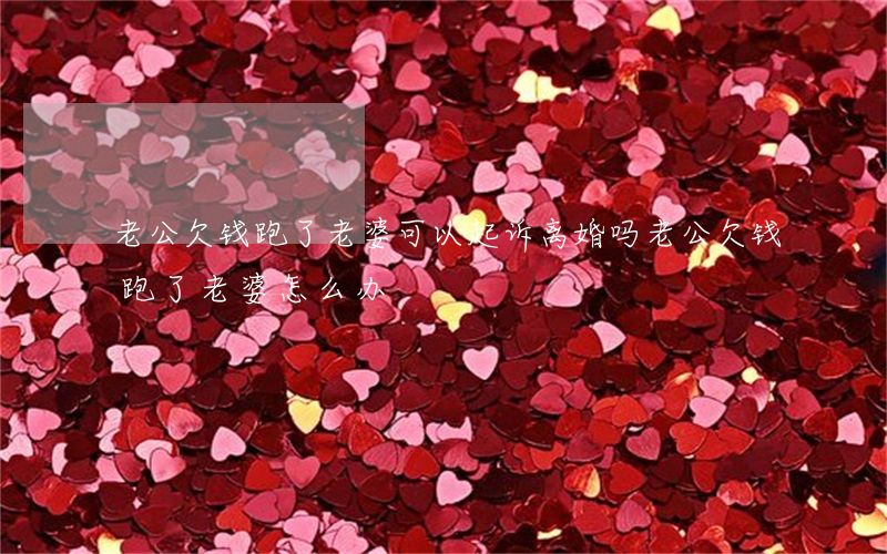 老公欠钱跑了老婆可以起诉离婚吗(老公欠钱跑了老婆怎么办)