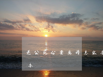 老公死心要离婚怎么办(老公一心想离婚怎么办)
