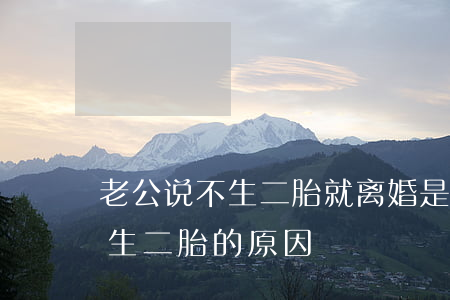 老公说不生二胎就离婚是什么意思(老公不愿生二胎的原因)