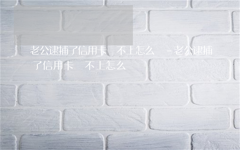 老公逮捕了信用卡還不上怎么辦-老公逮捕了信用卡還不上怎么辦