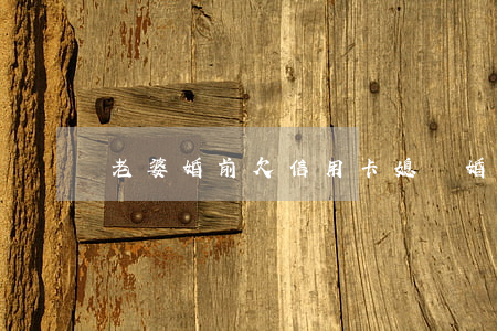 老婆婚前欠信用卡（媳婦婚前信用卡欠8萬）