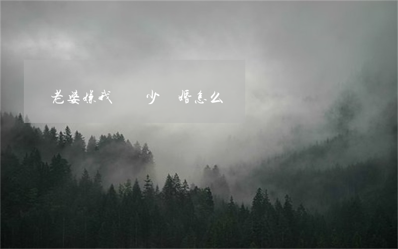 老婆嫌我賺錢少離婚怎么辦