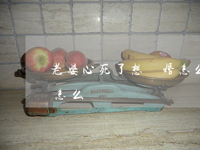 老婆心死了想離婚怎么辦(一心想離婚的女人怎么辦)