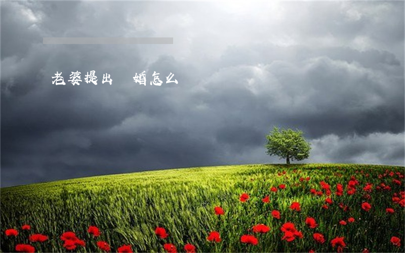 老婆提出離婚怎么辦