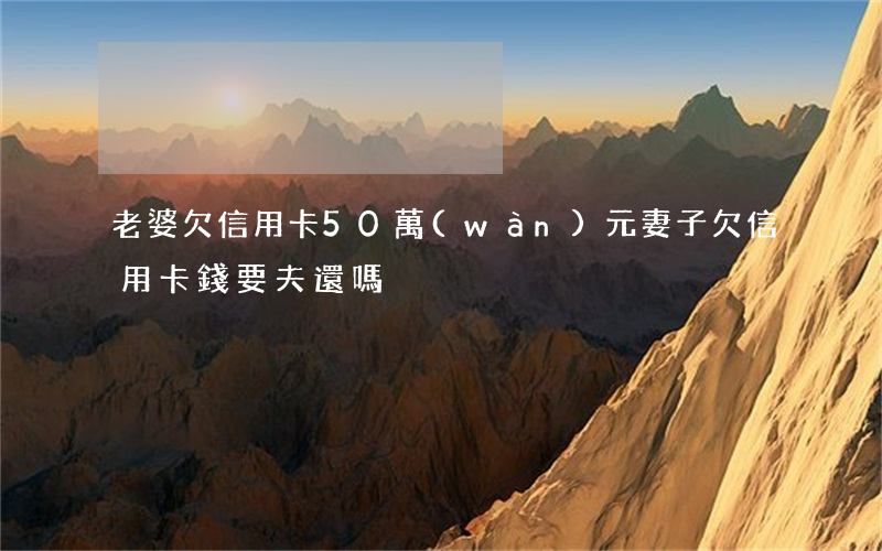 老婆欠信用卡50萬(wàn)元(妻子欠信用卡錢要夫還嗎)