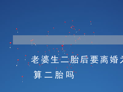 老婆生二胎后要离婚为什么(离婚了再生孩子算二胎吗)