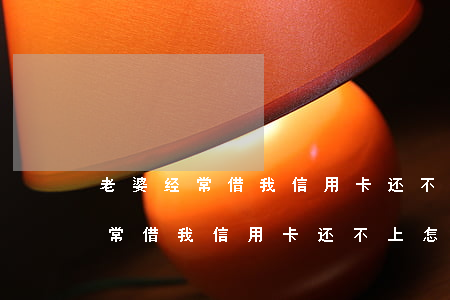 老婆经常借我信用卡还不上怎么办-老婆经常借我信用卡还不上怎么办呢