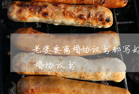 老婆要离婚协议书都写好了(离婚要不要写离婚协议书)