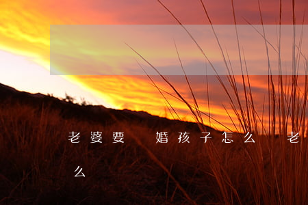 老婆要離婚孩子怎么辦(老婆要和自己離婚怎么辦)
