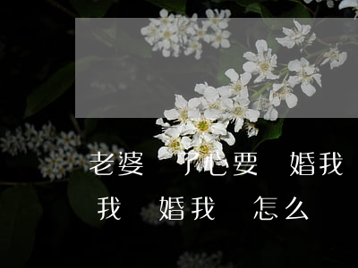 老婆鐵了心要離婚我該怎么辦(老公鐵了心和我離婚我該怎么辦)