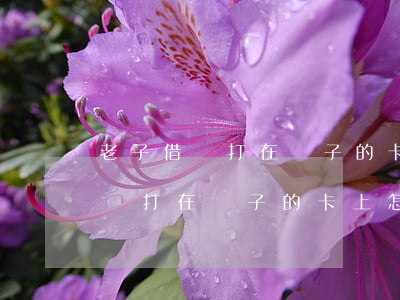 老子借錢打在兒子的卡上怎么起訴-老子借錢打在兒子的卡上怎么起訴他