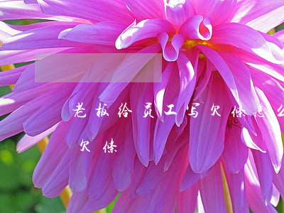 老板给员工写欠条怎么写(老板怎样给工人写欠条)
