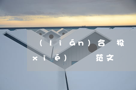 聯(lián)合體投標(biāo)協(xié)議書范文