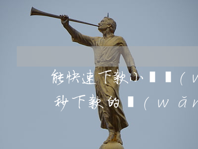 能快速下款小額網(wǎng)貸平臺(小額秒下款的網(wǎng)貸app)