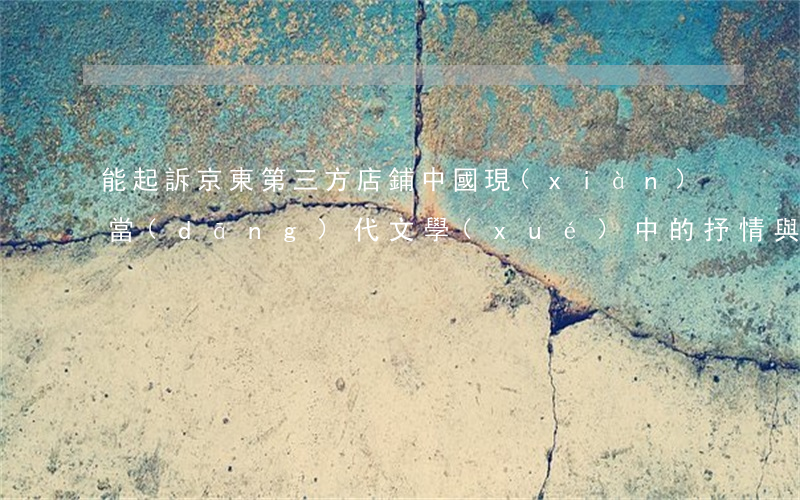 能起訴京東第三方店鋪(中國現(xiàn)當(dāng)代文學(xué)中的抒情與敘事)