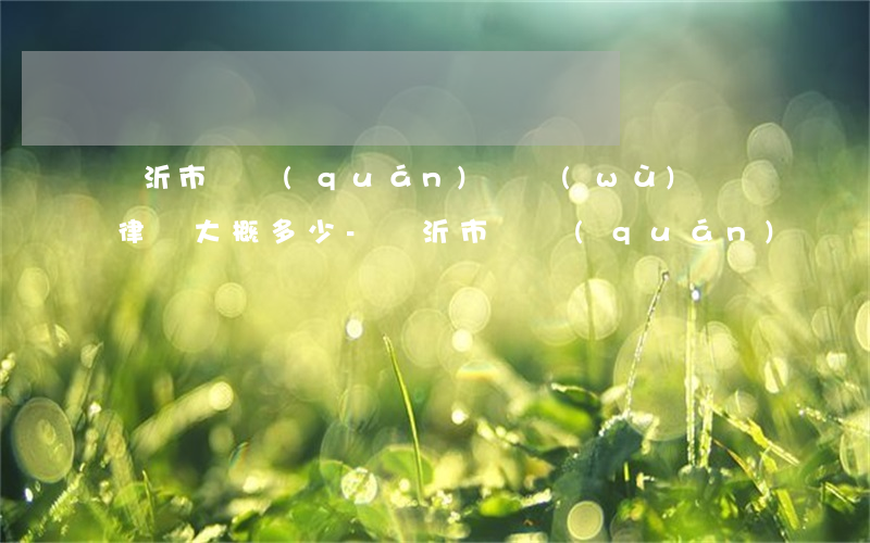 臨沂市債權(quán)債務(wù)糾紛律師大概多少-臨沂市債權(quán)債務(wù)糾紛律師大概多少費(fèi)用