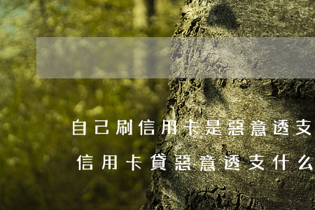 自己刷信用卡是惡意透支嗎(發(fā)什么信用卡貸惡意透支什么鬼)