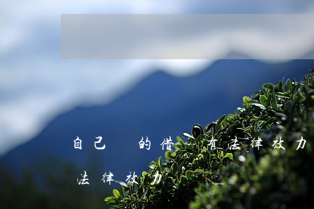 自己寫的借條有法律效力嗎(寫的借條有沒有法律效力)