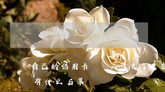 自己的信用卡讓別人透支了(透支卡給別人用有什么后果)