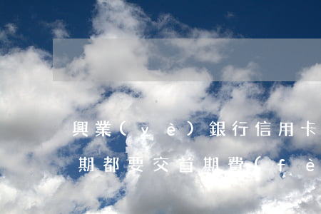 興業(yè)銀行信用卡個(gè)性化分期都要交首期費(fèi)嗎-興業(yè)銀行信用卡個(gè)性化分期都要交首期費(fèi)嗎