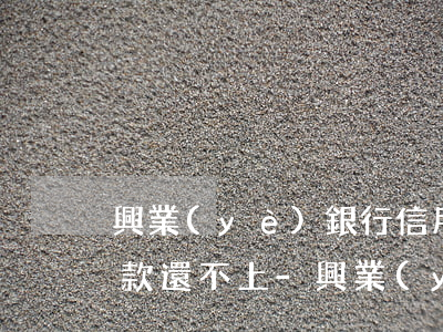 興業(yè)銀行信用卡消費(fèi)貸款還不上-興業(yè)銀行信用卡消費(fèi)貸款還不上怎么辦