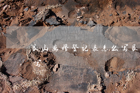 艮山离婚登记表怎么写(艮山离婚登记表怎么写)