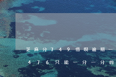 芝麻分749借呗逾期一天(借呗逾期芝麻分 476只能一分一分的往回涨)
