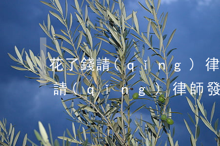 花了錢請(qǐng)律師催律師交起訴書(請(qǐng)律師發(fā)一個(gè)催告函要多少錢)