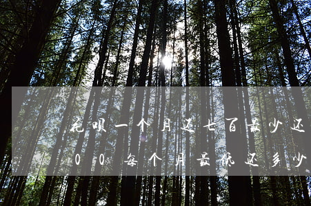 花呗一个月还七百最少还款多少-花呗7000每个月最低还多少
