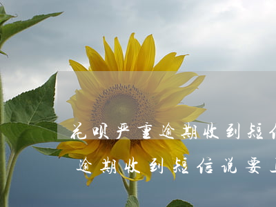 花呗严重逾期收到短信说要上门-花呗严重逾期收到短信说要上门是真的吗