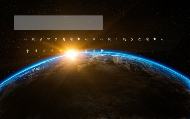 花呗从哪里看逾期记录(花呗之前有过逾期记录可以在哪个平台贷款)