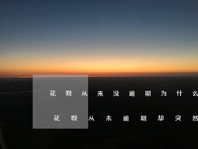 花呗从来没逾期为什么不能用了呢，疑惑：为何花呗从未逾期却突然无法使用？