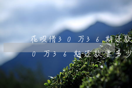 花呗借30万36期还款要多少-花呗借30万36期还款要多少利息