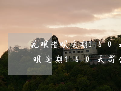 花呗借呗逾期160天罚金怎么算-花呗借呗逾期160天罚金怎么算的