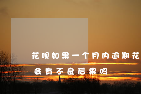花呗如果一个月内逾期(花呗逾期了几个小时会有不良后果吗)