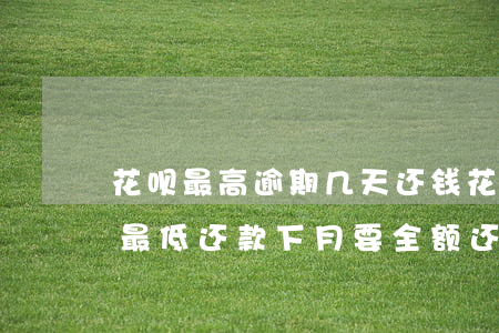 花呗最高逾期几天还钱(花呗逾期了几天,还了最低还款,下月要全额还吗?)