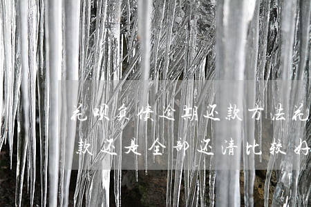 花呗负债逾期还款方法(花呗逾期是还清逾期款还是全部还清比较好)