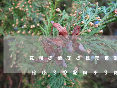 花呗还请了还显示有逾期(为什么花呗逾期已经还了,但是用不了花呗)