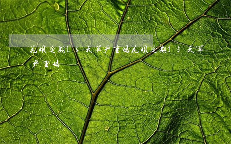 花呗逾期15天算严重吗(花呗逾期15天算严重吗)