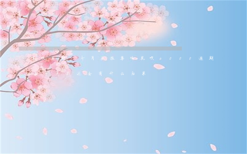 花呗逾期1个月会报案吗(花呗2000逾期五个月不还会有什么后果)