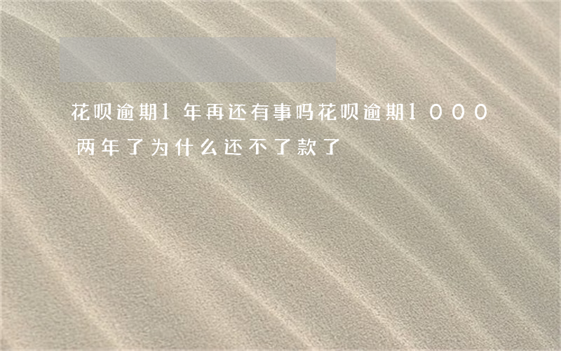 花呗逾期1年再还有事吗(花呗逾期1000两年了为什么还不了款了)