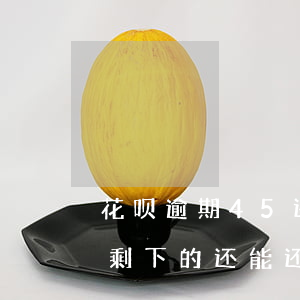 花呗逾期45还能用吗(花呗逾期35天已还剩下的还能还最低还款额吗)