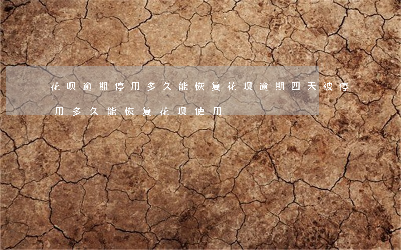 花呗逾期停用多久能恢复(花呗逾期四天被停用多久能恢复花呗使用)