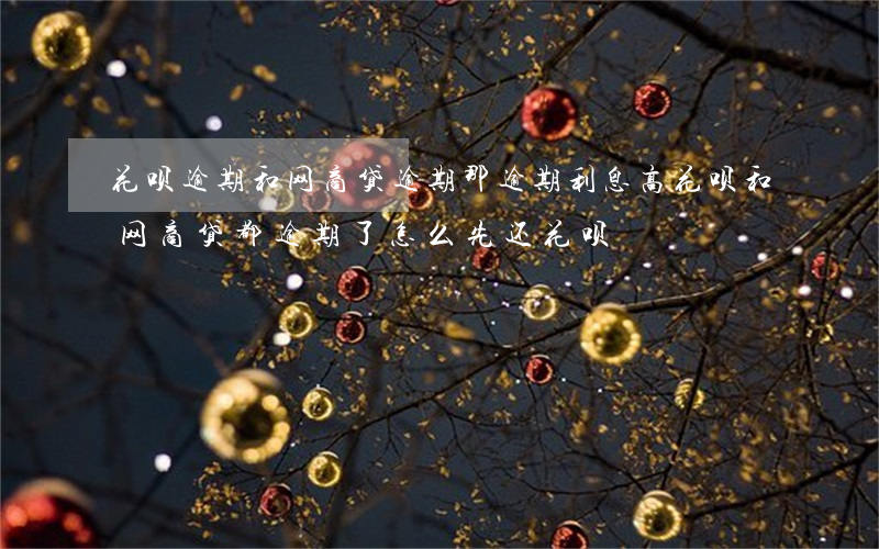 花呗逾期和网商贷逾期那逾期利息高(花呗和网商贷都逾期了怎么先还花呗)
