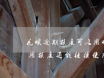 花呗逾期额度可以用吗(花呗逾期了但是有可用额度还能继续使用嘛)