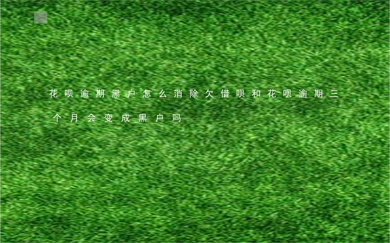 花呗逾期黑户怎么消除(欠借呗和花呗逾期三个月会变成黑户吗)