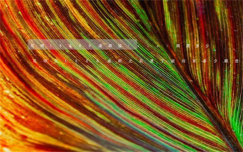 花唄15000逾期協(xié)商還多少(花唄欠1500逾期之后還了能回來多少額度)