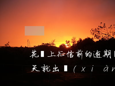 花唄上征信前的逾期記錄(螞蟻花唄逾期多少天就出現(xiàn)在征信報(bào)告中)