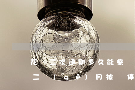 花唄二次逾期多久能恢復(fù)(花唄逾期二個(gè)月被暫停使用要多久才能恢復(fù))